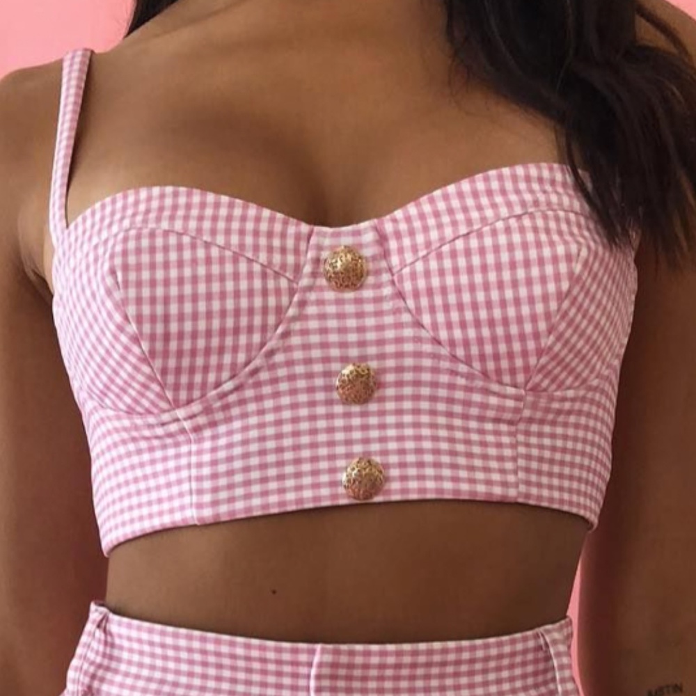 Kelly Gingham Bustier AMBER X MESHKI (NWT)